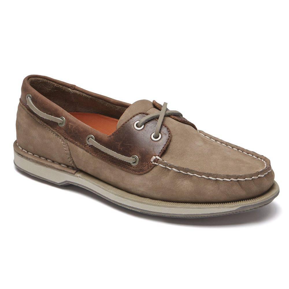 Rockport Mens Boat Shoes Grey - Perth - UK 854-LVTOHG